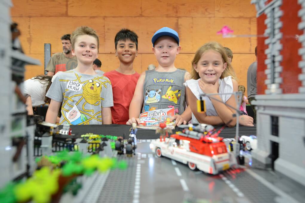 We love Lego: Lincoln Chesser, Benji Fletcher, Leonard Beckett and Matilda Gilvray at last year's Brickfest at Tuncurry.