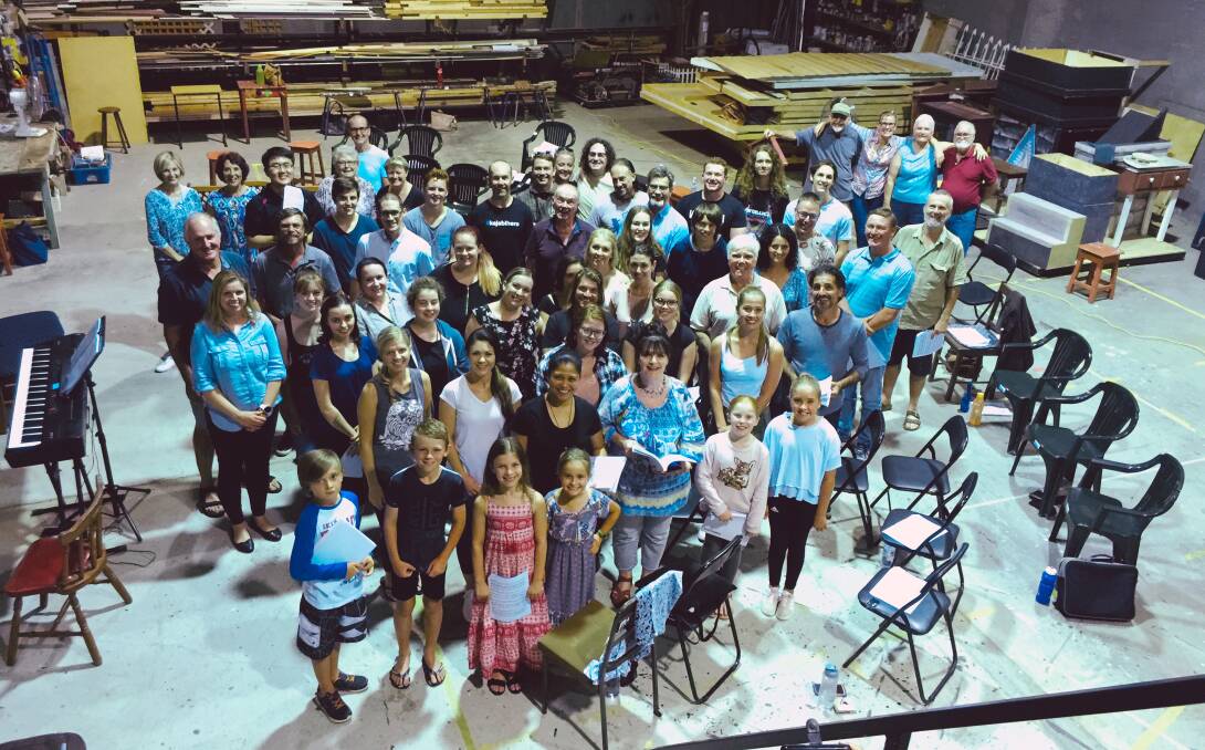 First rehearsal: The cast and production team of Taree Arts Council's Les Miserables.