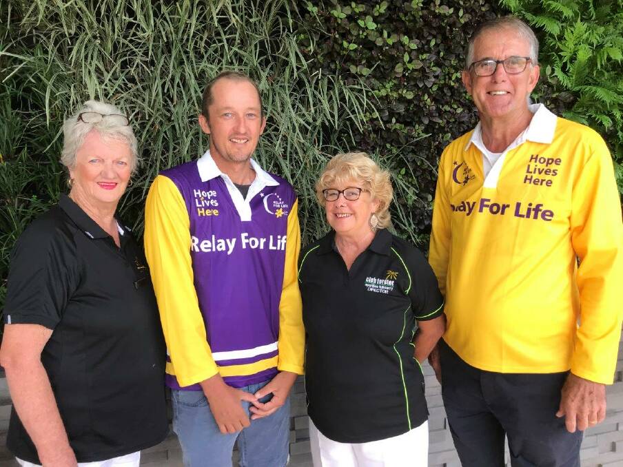 Great Lakes Relay for Life: Club Forster board president Claire Fletcher, Great Lakes local hero Ashley Duckworth, Club Forster board director Gail Stewart and relay committee chair Terry McDermott.