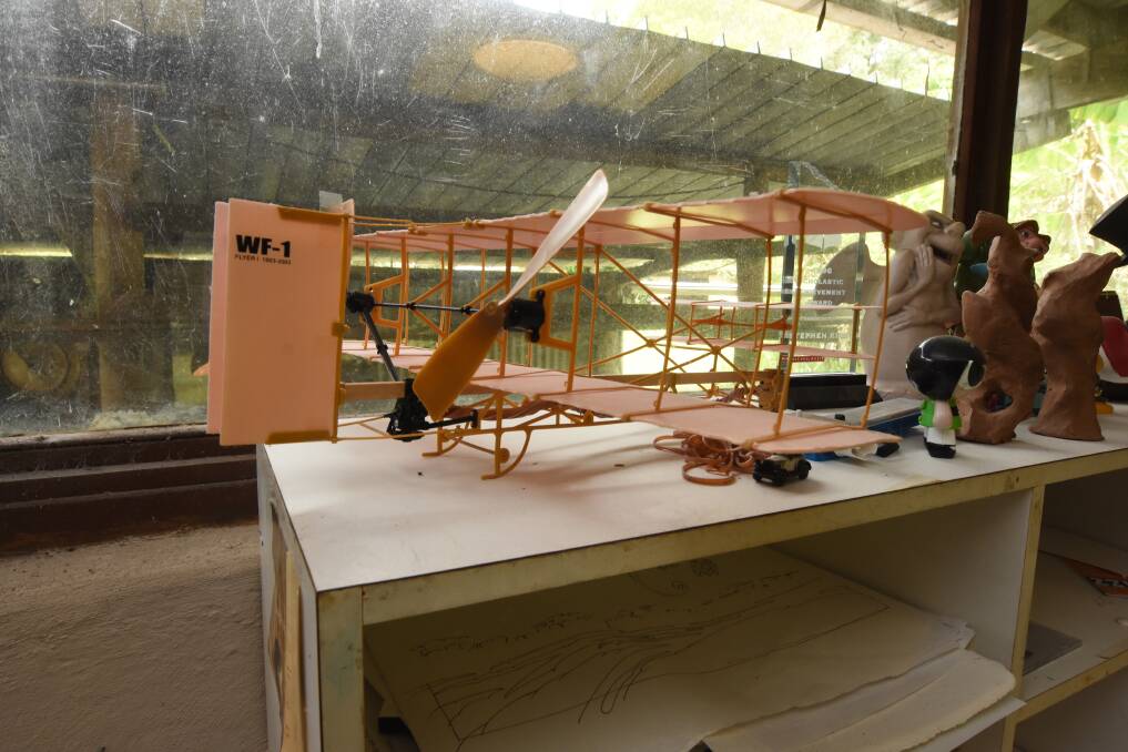 Invention and innovation: The Wright Brothers plane on display in the studio.