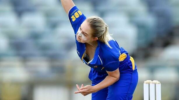 Maitlan Brown bowling for the ACT Meteors during a match last season.