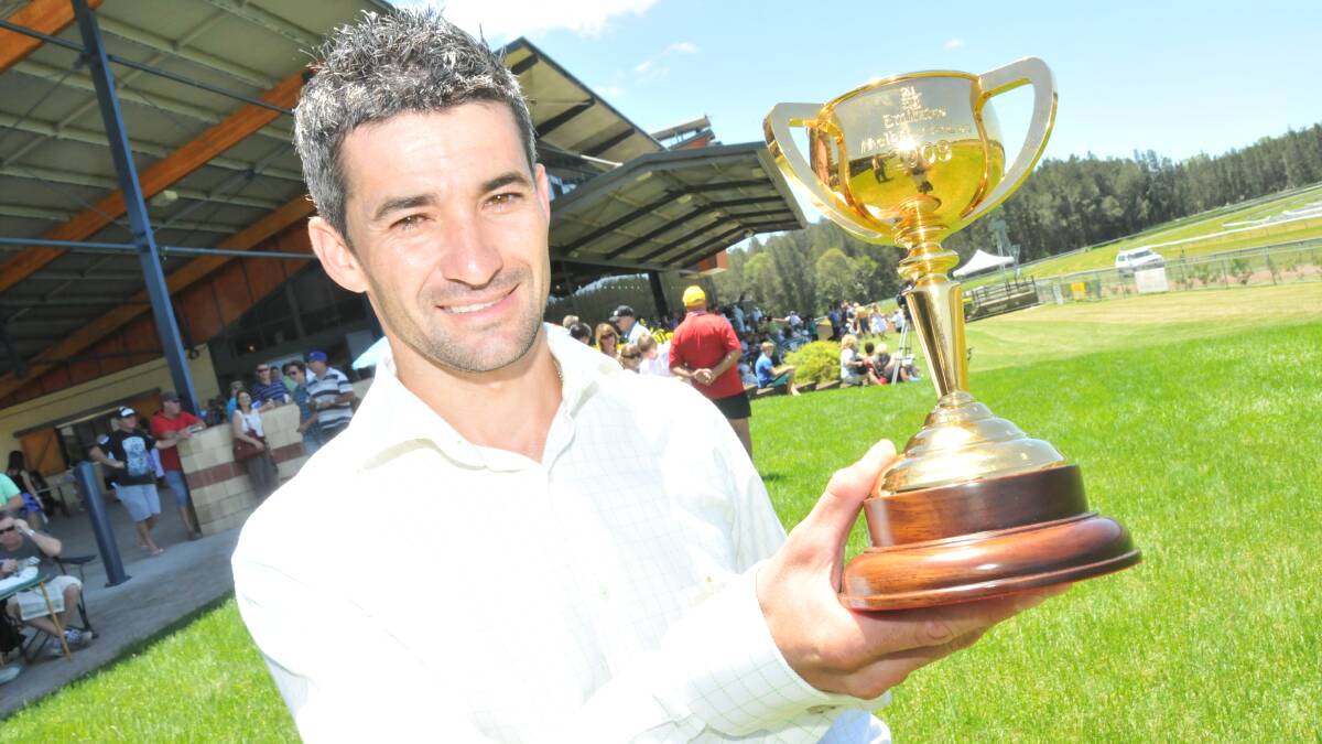 Corey Brown at the Bushland Drive track in 2010 when the Corey Brown Pavilion was named in his honour after his first Melbourne Cup win. He'll be there on January 4 for the official launch of the Manning Valley Race Club.