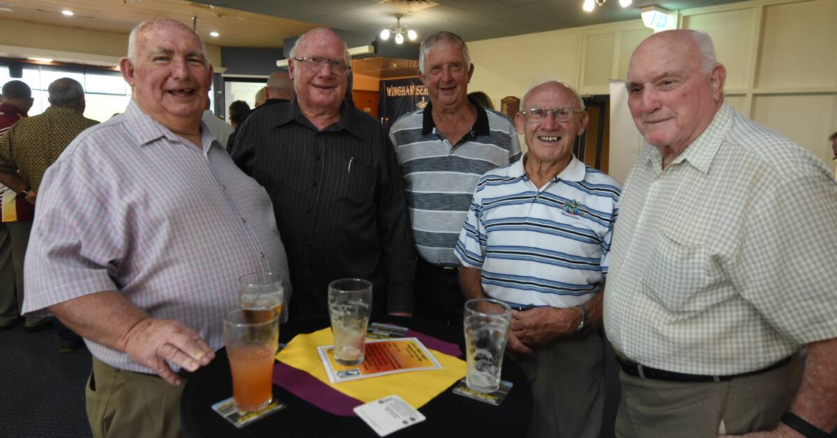 Joe Berry, hall of fame inductee Barrie Morrison, Neville Saville, Fred Atkins and hall of famer Jake Kennett.