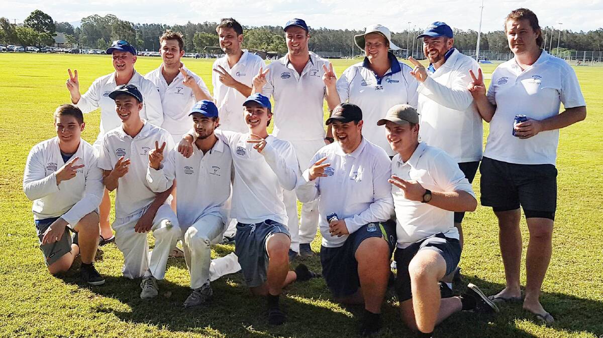We are the champions: Wingham's second grade cricketers after their win over Great Lakes in the grand final last season.