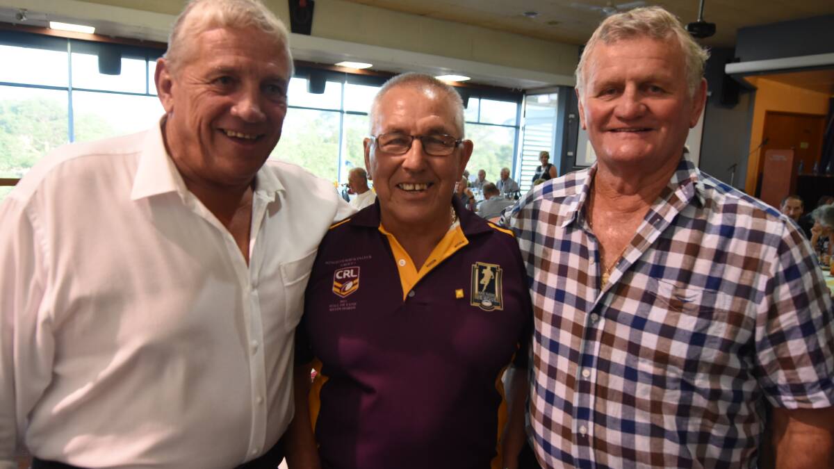 Hall of fame members Garry McQuillan from Forster (left), Kevin Hardy from Taree and Errol Ruprecht from Taree at the induction evening held earlier this year.
