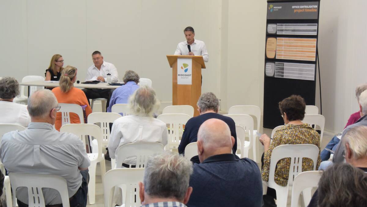 MidCoast Council's community information session at the proposed new headquarters, the former Masters building on Biripi Way, Taree South on November 22.
