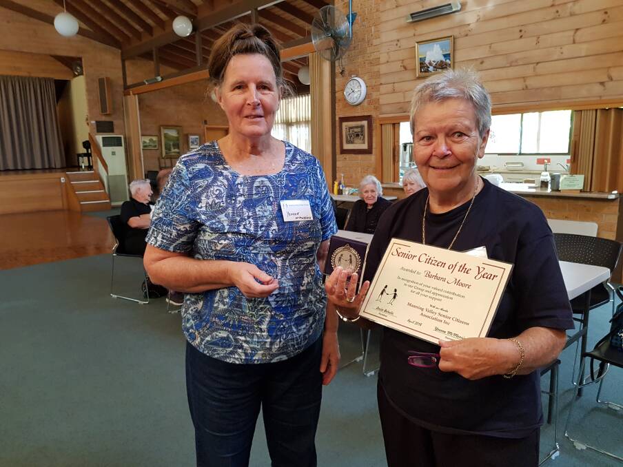 Manning Valley Senior Citizens secretary Yvonne McMorrine with Barbara Moore, Manning Valley Senior Citizen of the Year. Barbara is a member of Manning Valley Senior Citizens.