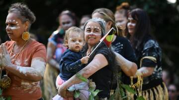 A corroboree at Saltwater kicked off NAIDOC Week for Biripi community in 2023. Scott Calvin picture.