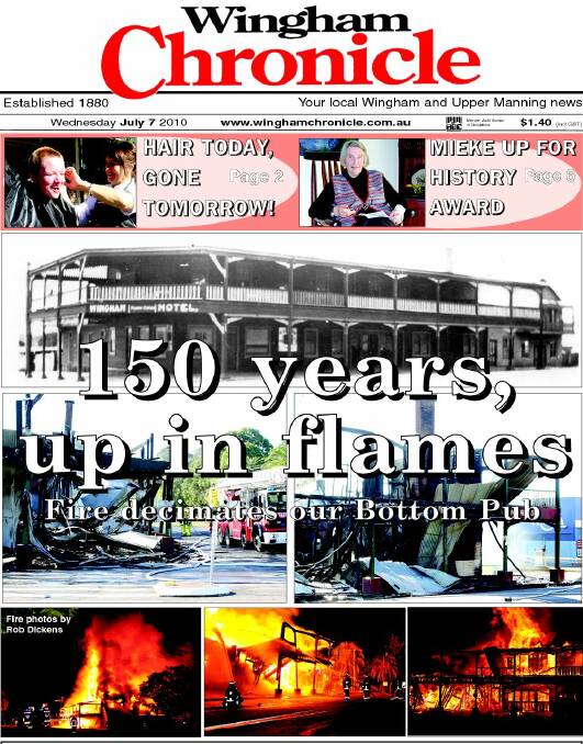 Wingham’s Bottom Pub fire – seven years ago