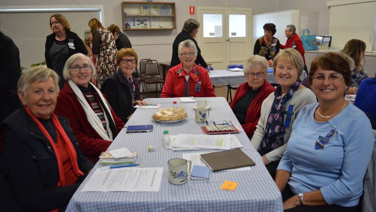 Ann Mullen, Christine Bolton, Claire Reynolds, Margery Phair, Helen Yates, Sandy Tebbet and Anne Williamson from the CWA day branch. Photo Anne Keen