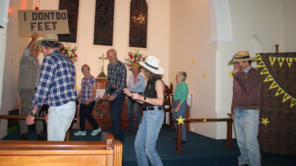St. Luke’s Line dancing group being lead by Sue McLeod demonstrate their style.