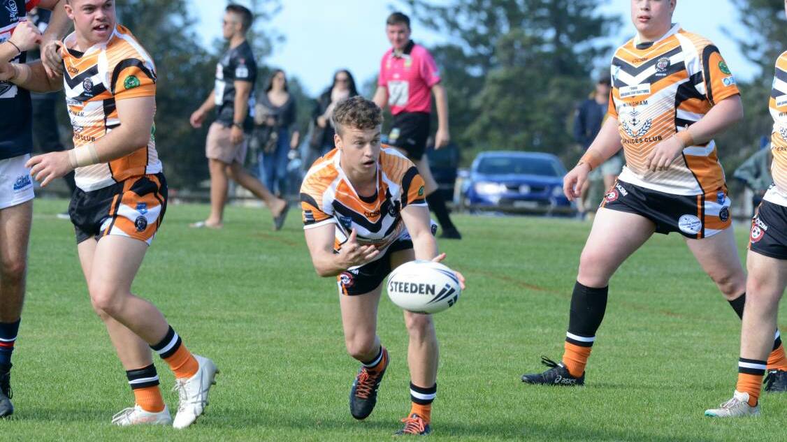 Ryan Young playing for Wingham's Under 18s. The Tigers defeated Port City Breakers on Saturday. File photo.