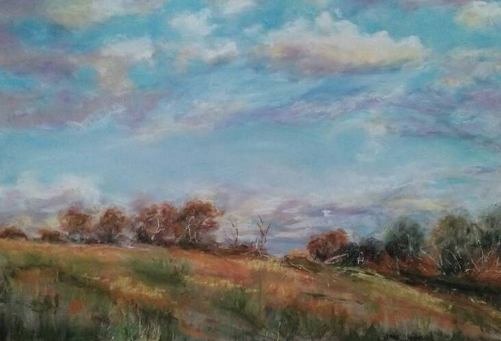 The Country pastel on paper by Wingham artist Christina Hall.