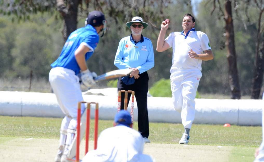 Steven Allwood bowling for Wingham at the beginning of the season. File photo.