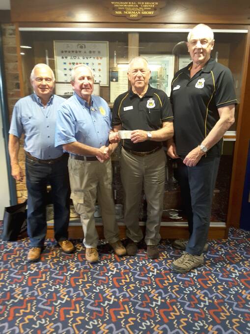 Wingham Rotary Club's Bob Clarke and John Dorrington with Terry Gould and Brian Willey of Wingham RSL Sub-branch.
