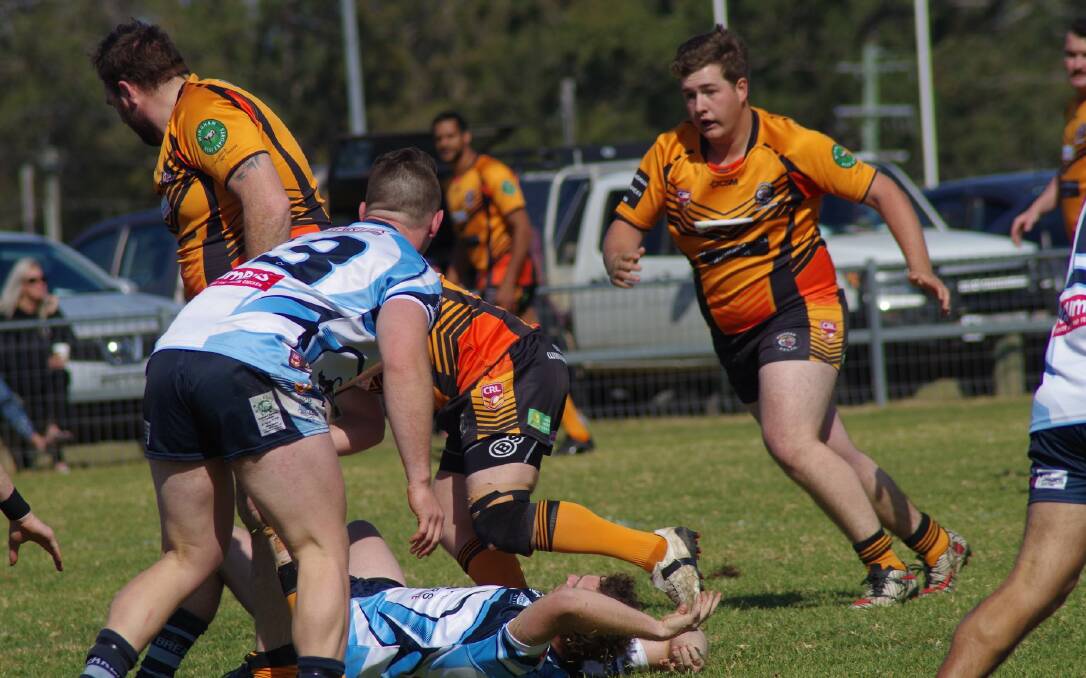 The Wingham Tigers Reserve Grade playing against Port City Breakers at Wauchope. Photo courtesy of the Wingham Tigers.