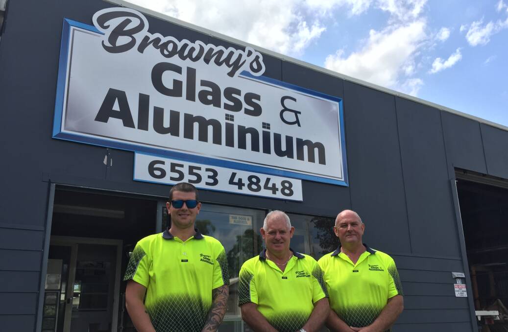 Windows with wow factor: Josh and Michael Brown and Leigh Steer of Browny's Glass and Aluminium provide exceptional service to both the local building industry and home owners renovating or repairing their properties.