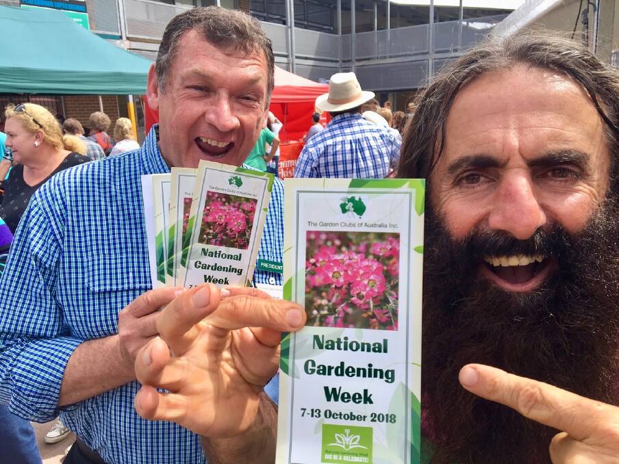George Hoad and Gardening Australia’s Costa Georgiadis out and about promoting National Gardening Week.