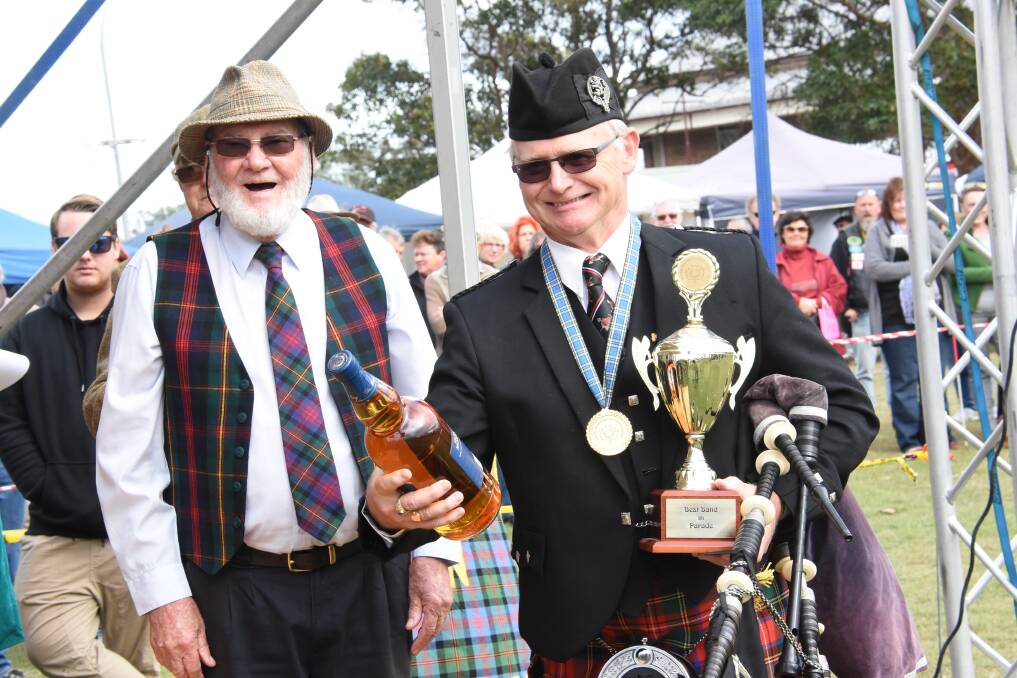 The United Mine Federation Pipe Band of Aberdare, NSW won the Best Band in Parade trophy at the 2018 Bonnie Wingham Scottish Festival.