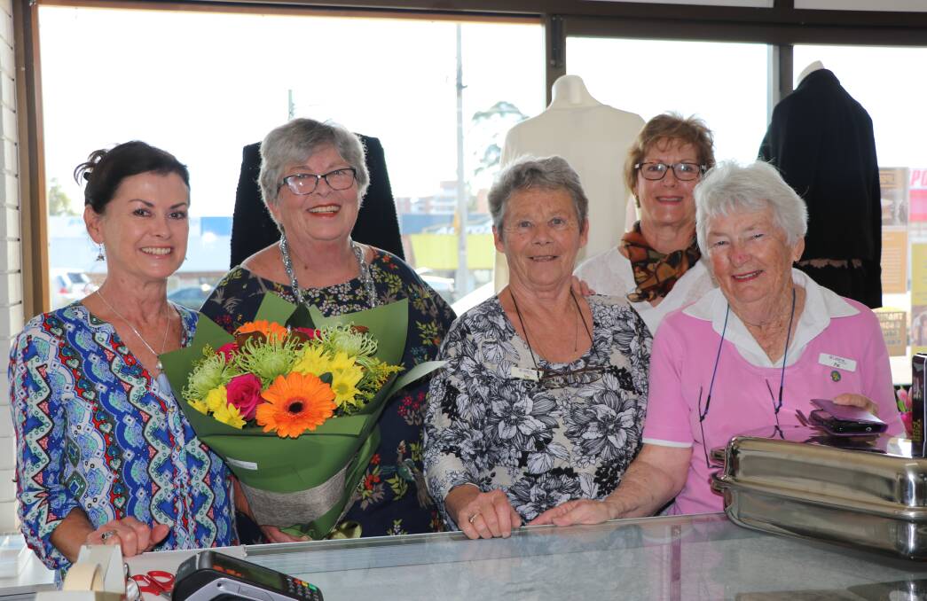 Lifeline Shop volunteers Cathy Jamieson, Helen Cornhill, Sue Flynn, Mary Sutton and Pat Northey.