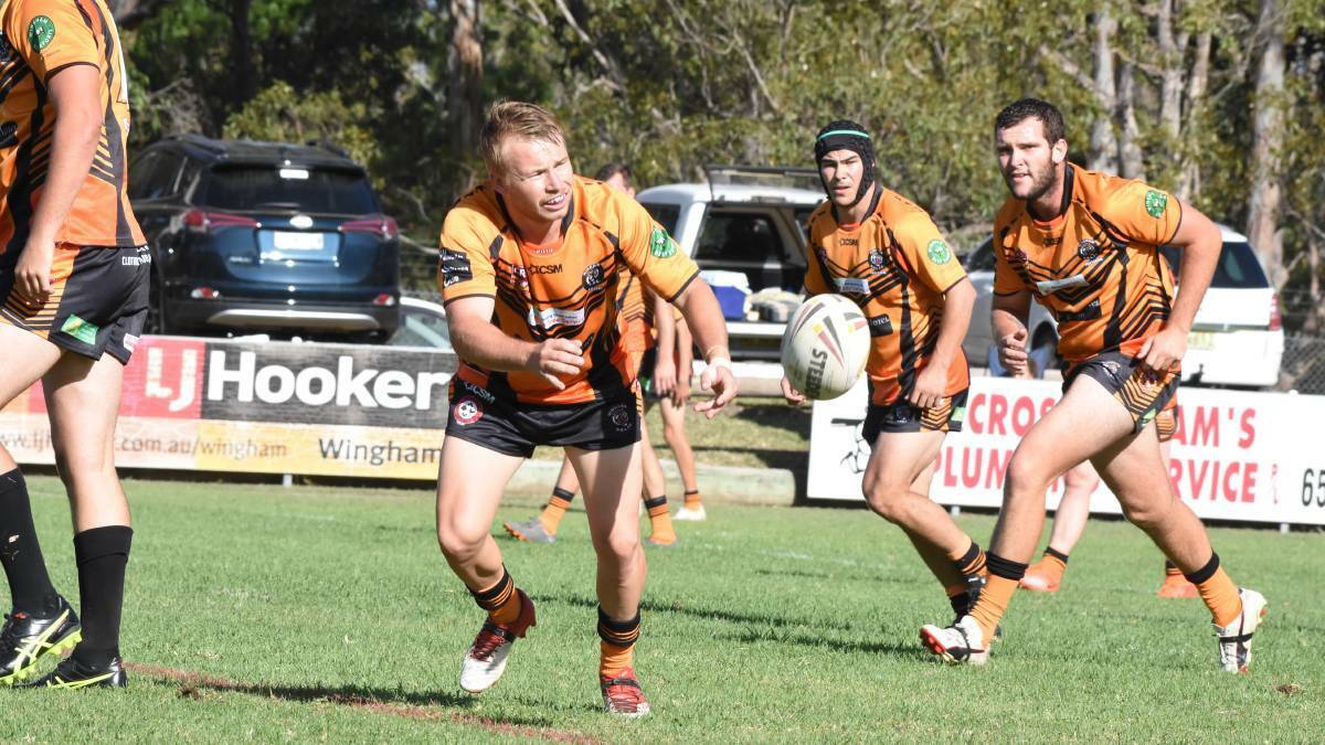 Man of the match Mitch Collins playing for the Wingham Tigers. File photo.