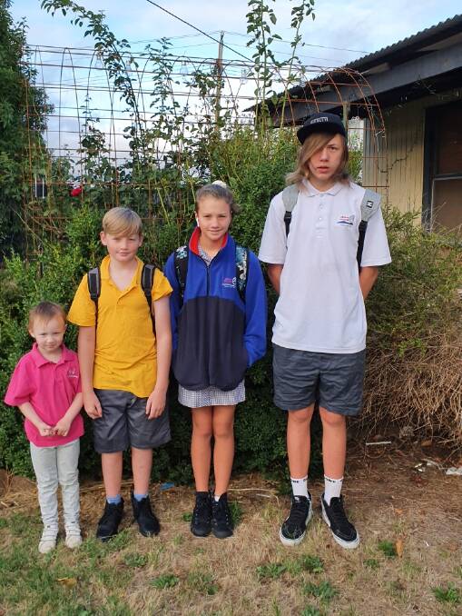 OFF TO SCHOOL: Four out of six of Ms Brown's children who attended school or kindergarten will now be remote learning.