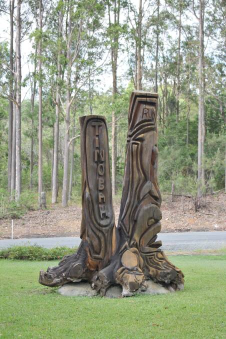 Impressive: The Tinobah-Deep Water Shark sculpture, which was unveiled on Friday May 7, 2010, at the entrance to Tinonee, by its creator Russell Saunders OAM.