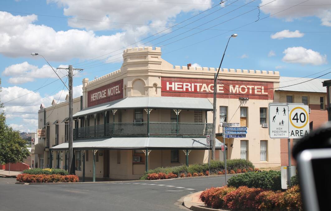 Sign of the times: The historic Heritage Hotel in Quirindi’s main street.