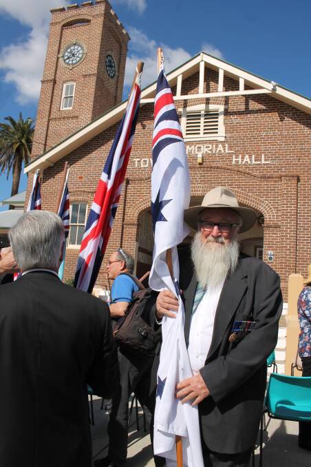 Remembering: Graham Hudson OAM, from Woodville, NSW who was a flag bearer during the Vietnam Veterans Day at Wingham Town Hall.