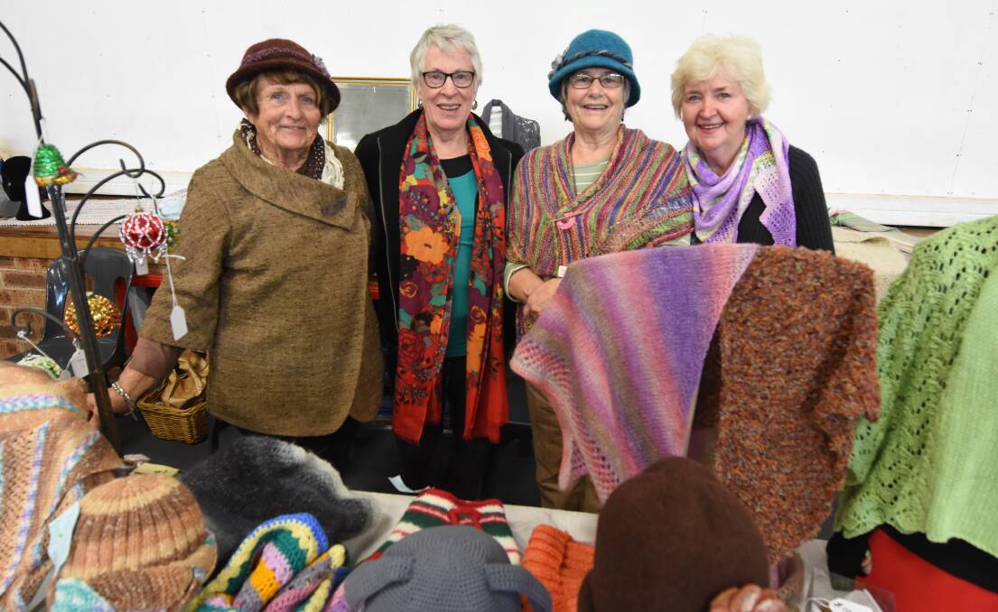 Celebrating the success of the first Manning Made Artisans Fair are members of Wingham Spinners and Craft, (from left) Phyliss Byrnes, Margaret and Lois Thomson and Jenny Elcoate.
