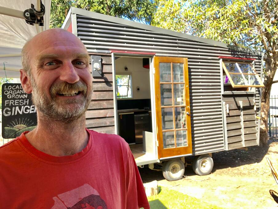 Interest: Daniel Barry says there is growing interest in tiny homes and set up in Taree recently to showcase his latest build. Photo: Ainslee Dennis.