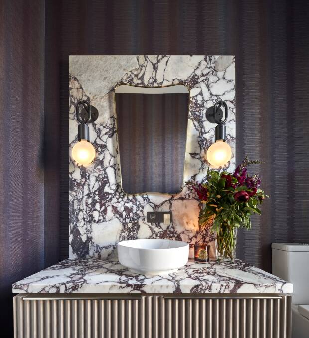 A powder room with personality. Picture: Damien Kook.