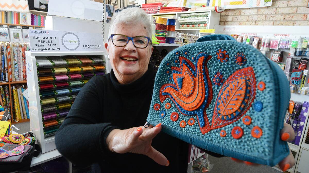 Tuncurry's Gai Taylor shows off some of her internationally respected handiwork.