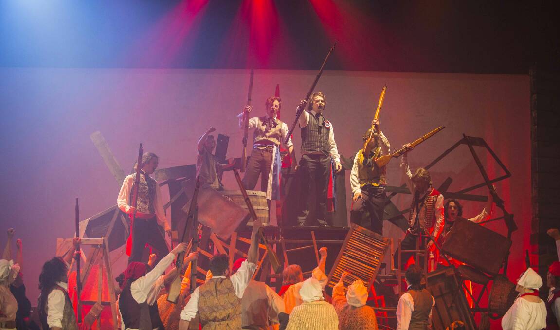 On the barricades: the 2018 Taree Arts Council production of Les Miserables. Photo: Ashley Cleaver/Cleavers Images