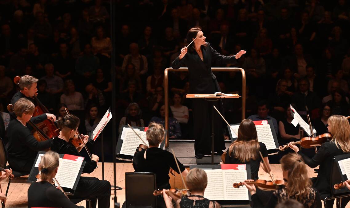Natalie Murray Beale conducting the Britten Sinfonia at the Barbican Centre in London. Photo: Mark Allan