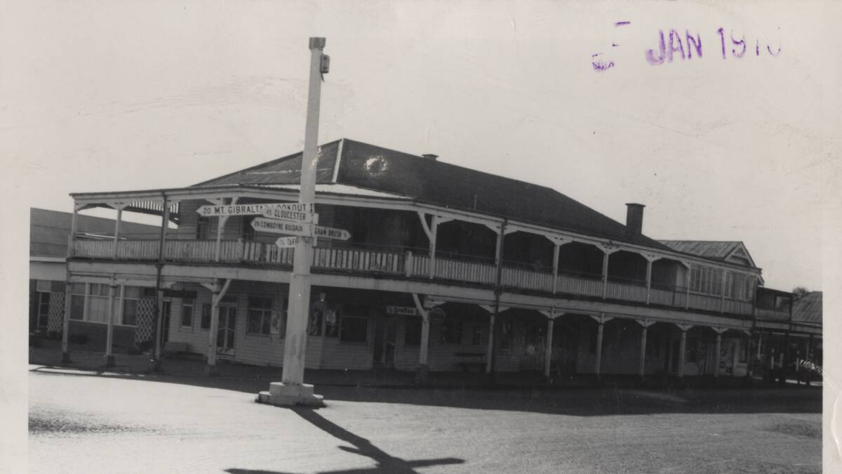 The Bottom Pub: Photo of the Wingham Hotel provided by Australian National University.
