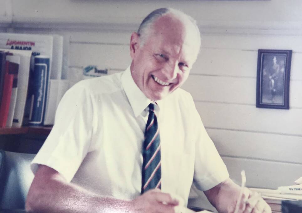 Dr Iain Sutherland at his Bent Street practice, on the day of his retirement in 1991. Picture: supplied