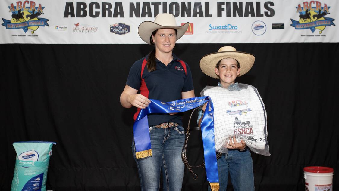 Zac Moore took out the Junior Rider class in ranch sorting at the ABCRA National Finals in Tamworth. Photo supplied
