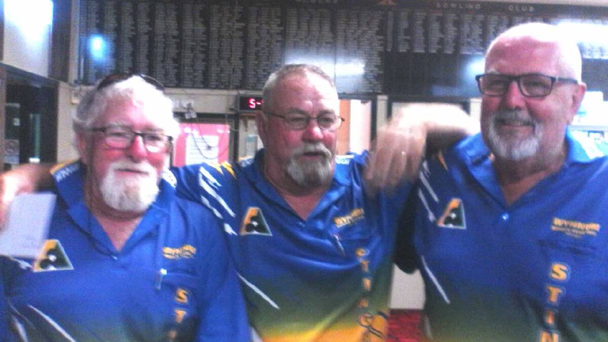The Wyndham team at the Wingham Bowling Club for the Wingham Easter Bowls Carnival.