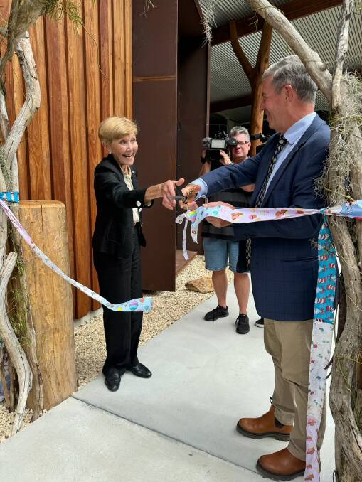 Rosemary Sinclair AO, patron of First Steps Count, and Member for Lyne, Dr David Gillespie officially open stage two of the centre. Picture supplied. 