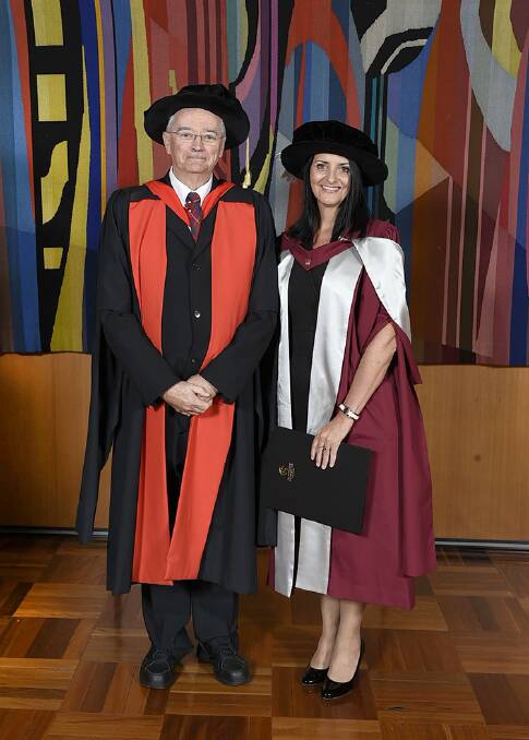 Di Rayson with her doctorate supervisor, Em. Prof. Terry Lovat. Photo: supplied