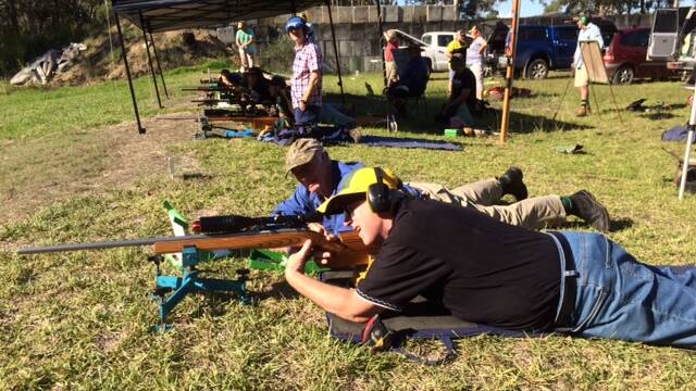 Wingham Rifle Club: Barry Petrich receiving coaching. Photo submitted