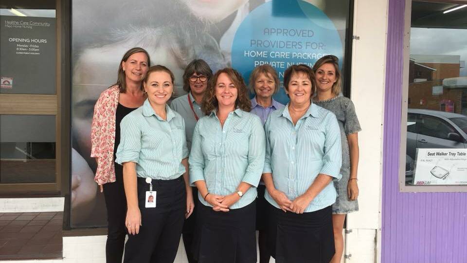 Healthe Care Australia staff from Mayo Home Nursing with Michelle Villeneuve and Hayley Brooks from the Project Team. Photo: supplied
