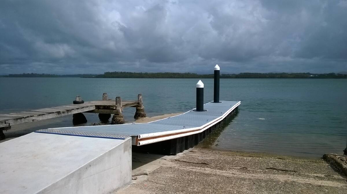 Manning Point pontoon, installed last year using the previous round of NSW Boating Now funding. Photo: supplied