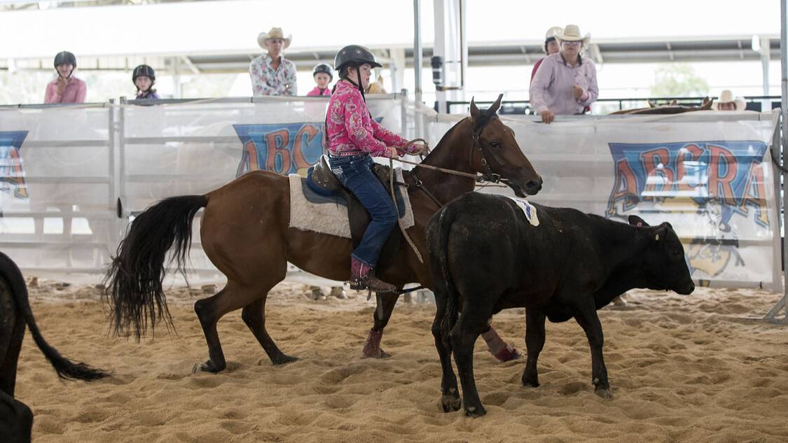 Keeley Moore competing in the ranch sorting. Photo supplied