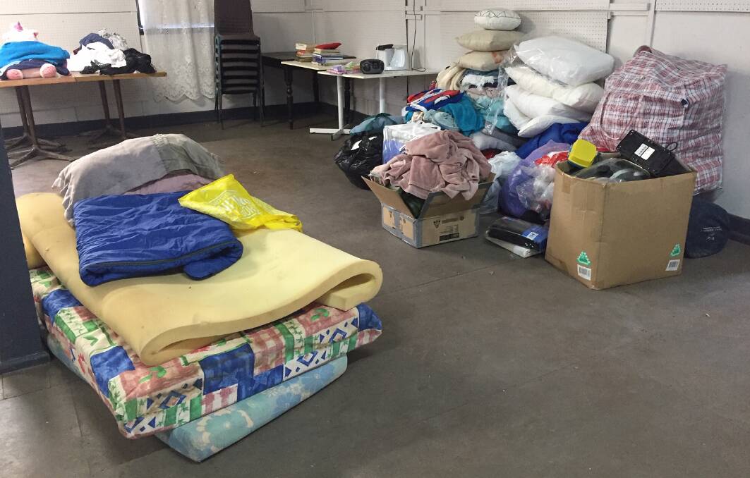 Some of the mattresses and bedding donated for the use of fire affected families.