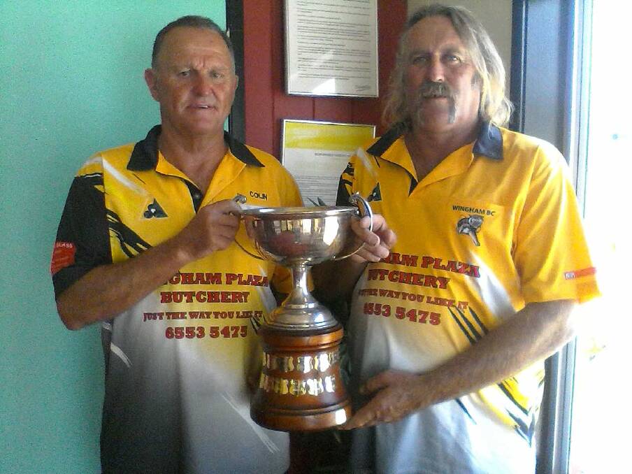 Winghm Bowling Club match winner Col Watson and runner-up Steve Matheson. Picture: submitted