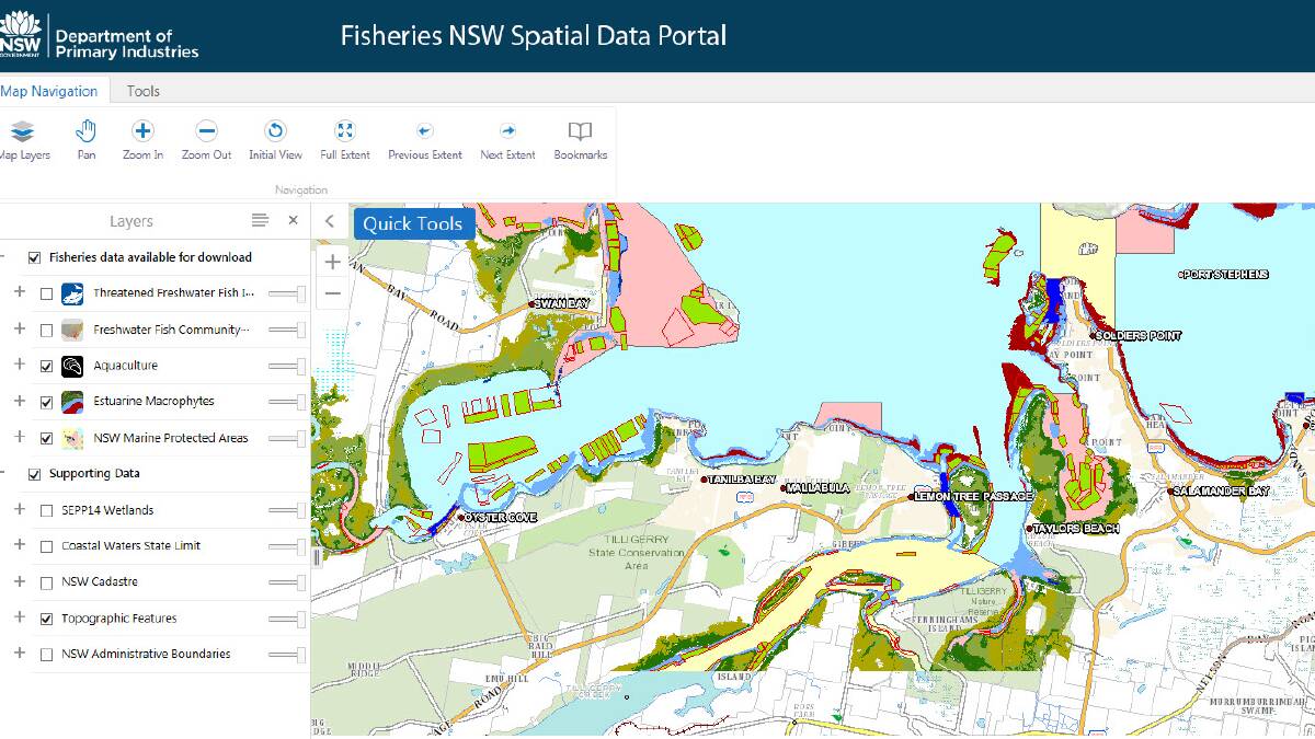 Online portal: A screenshot example of Fisheries' new online data portal.