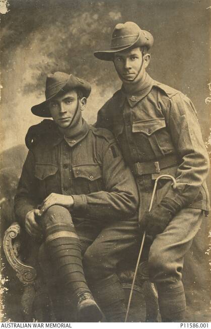 George Smith and Leo Tisdell. Leo was killed in 1918. Cavalchini was his brother-in-law. Photo: Alfred Cavalchini.