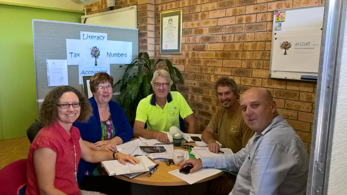 Photo left to right: Deb Tuckerman,MidCoast Council’s manager of growth, economic development and tourism; with Liz Jarvis, Kevin Ellis, Pete Trood and Simon Brown of the Wingham Chamber of Commerice